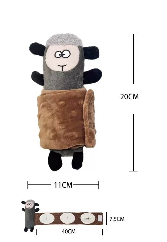 Pink Bunny / Brown Sheep Crinkle Snuffle Plush