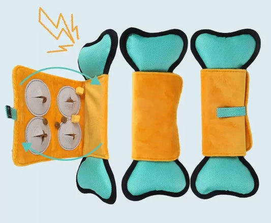 Green Bone 3 in 1 Squeak/ Crinkle/ Enrichment toy