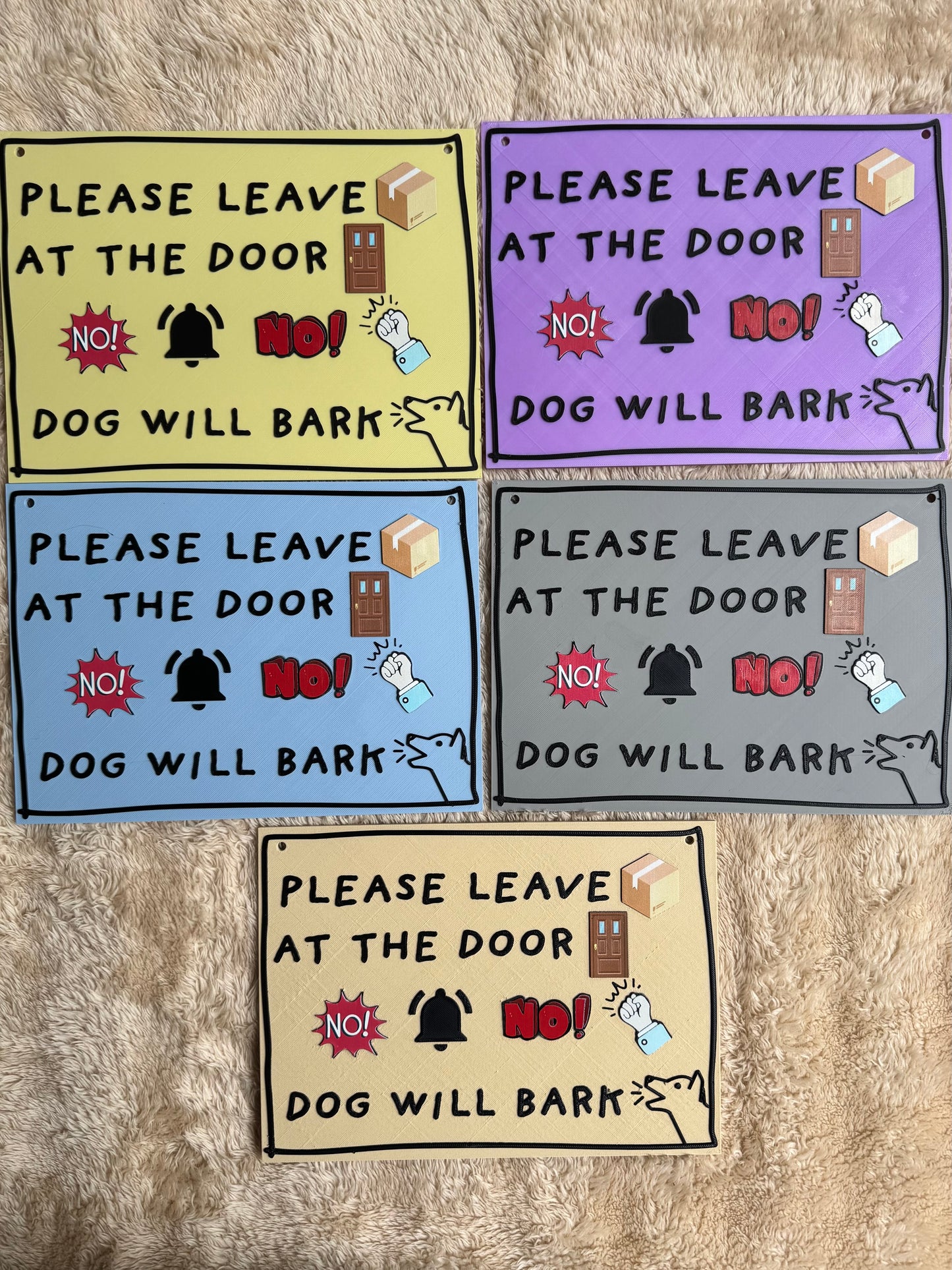 3D Warning Door Sign- Leave Parcel at the Door