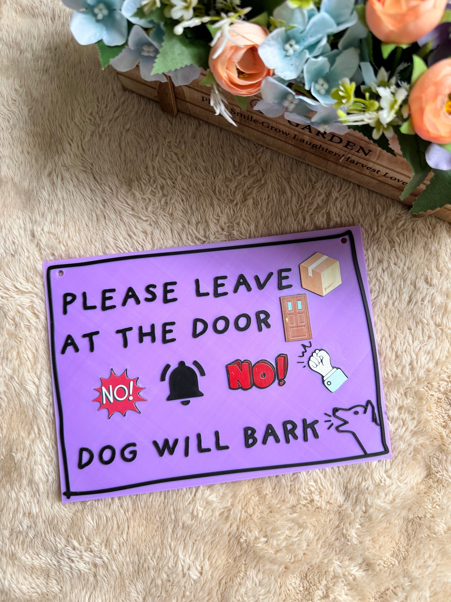 3D Warning Door Sign- Leave Parcel at the Door