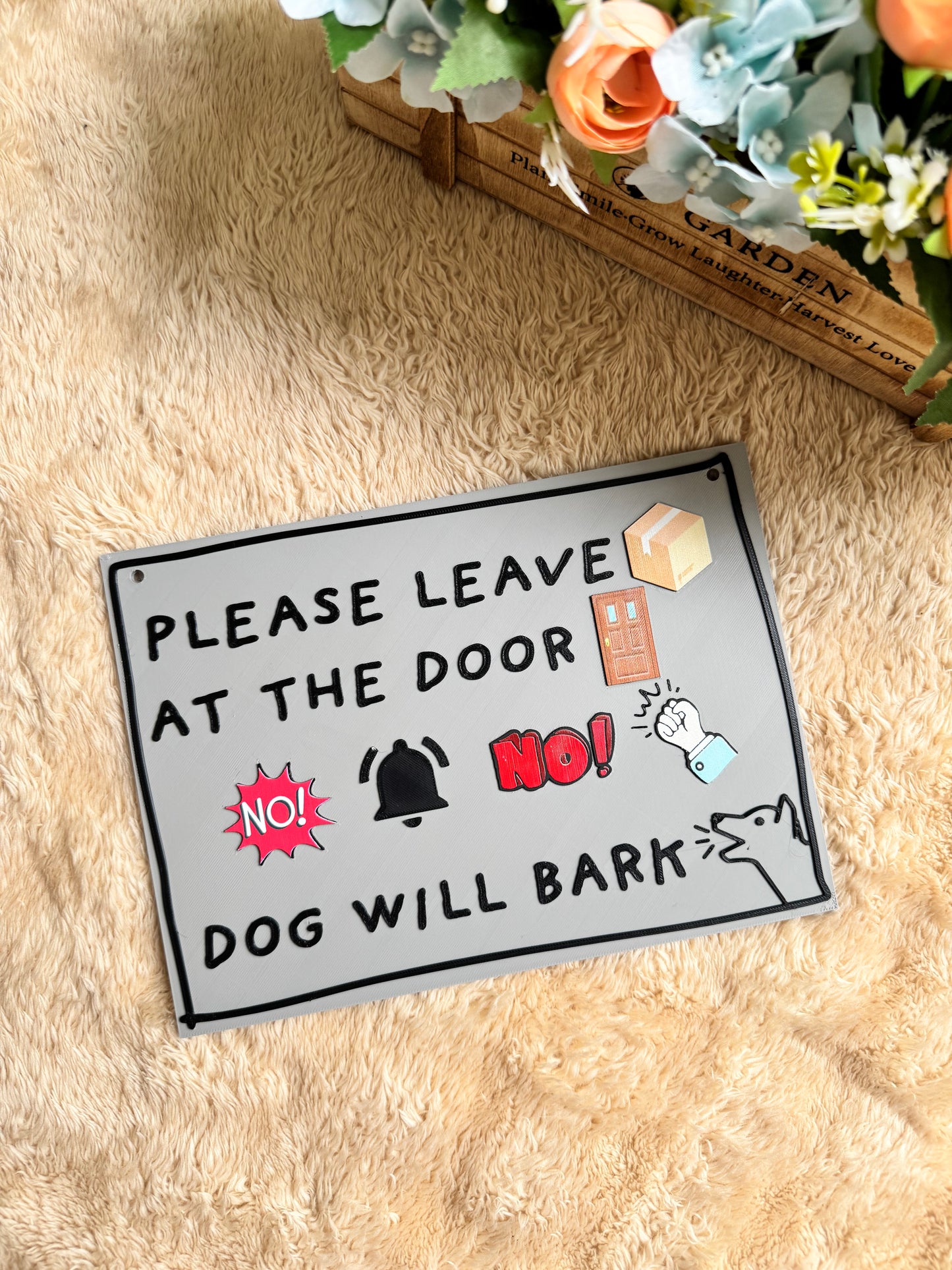 3D Warning Door Sign- Leave Parcel at the Door