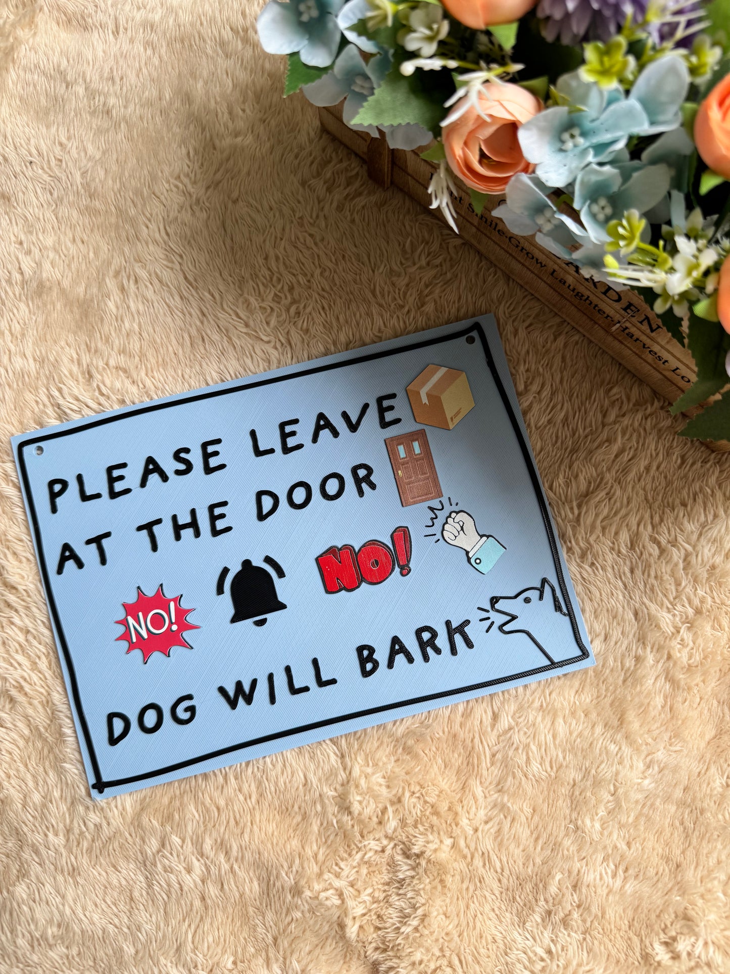 3D Warning Door Sign- Leave Parcel at the Door