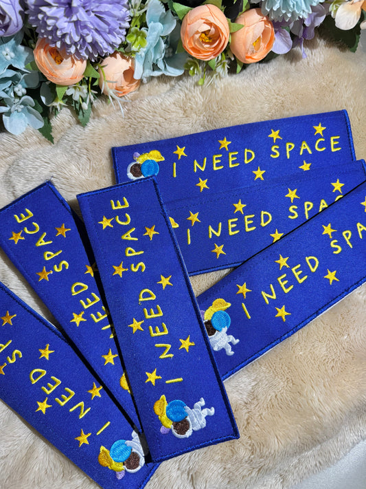Embroidered Velcro Leash Patch - I NEED SPACE