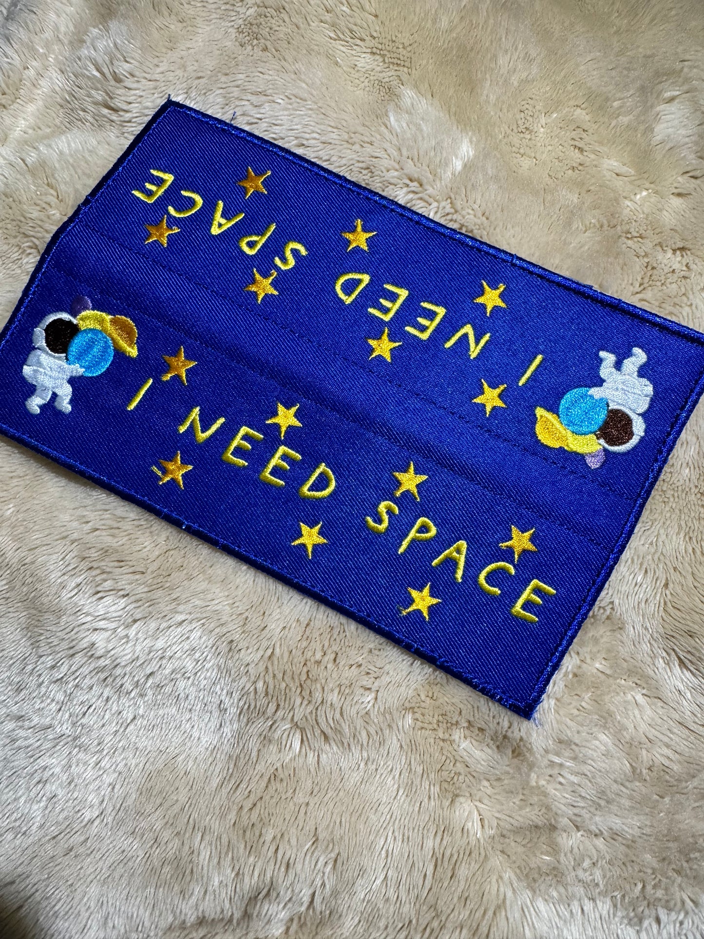 Embroidered Velcro Leash Patch - I NEED SPACE