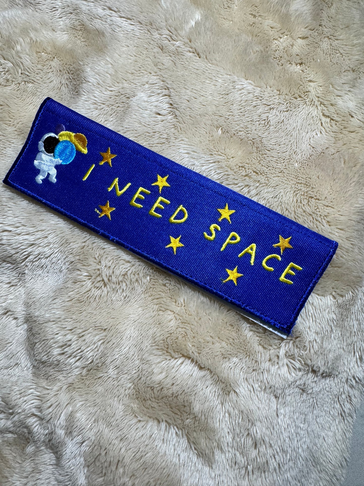 Embroidered Velcro Leash Patch - I NEED SPACE